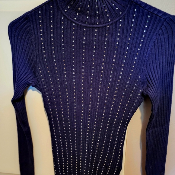 3 for 30 - Navy/Indigo embellished turtleneck - Picture 3 of 4